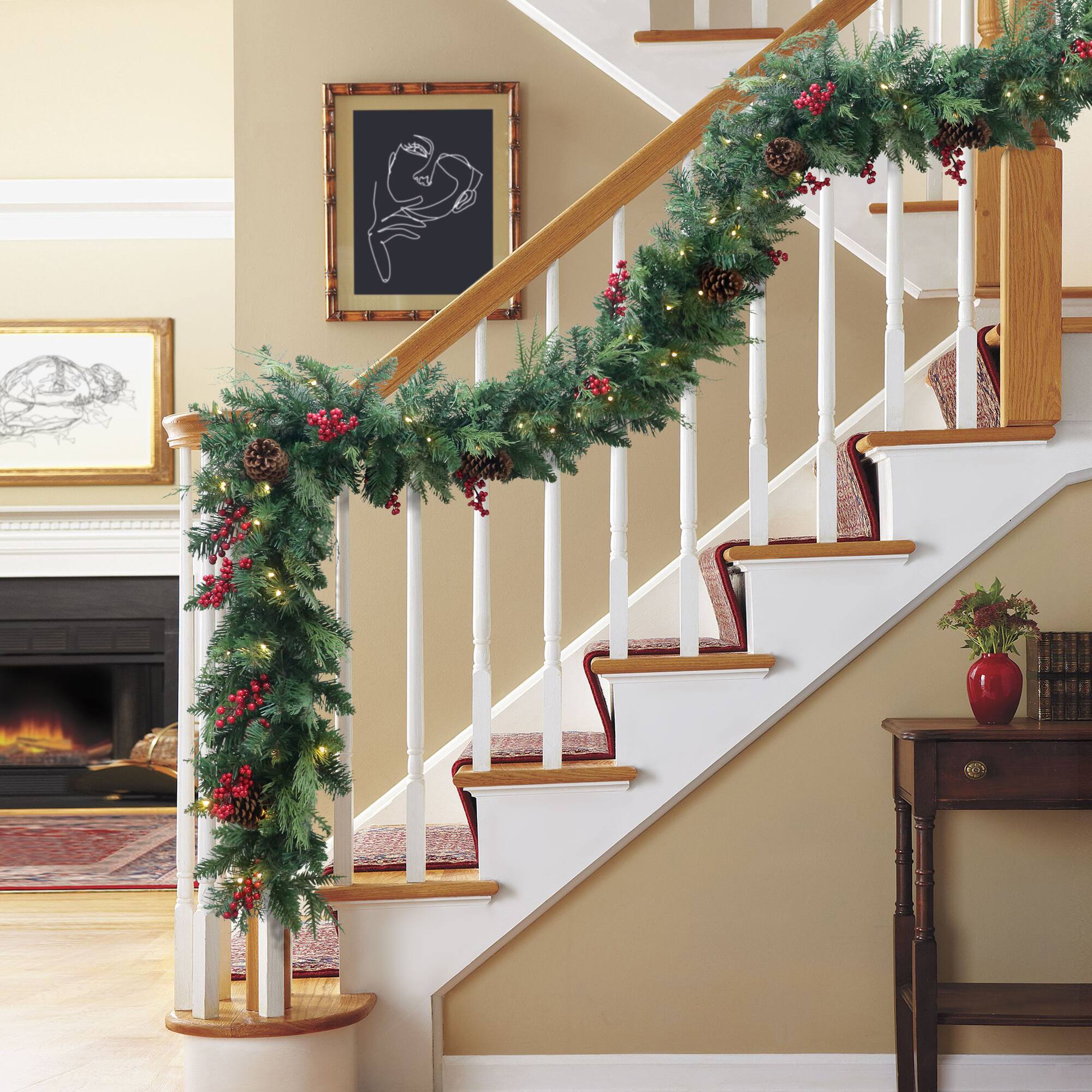 9ft. Pre-Lit Adorned Artificial Garland